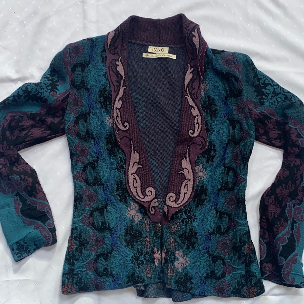 IVKO woman jacquard one button sweater